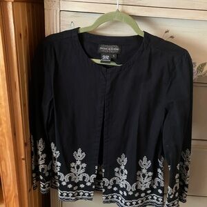 Black Jacket with White Embroidery